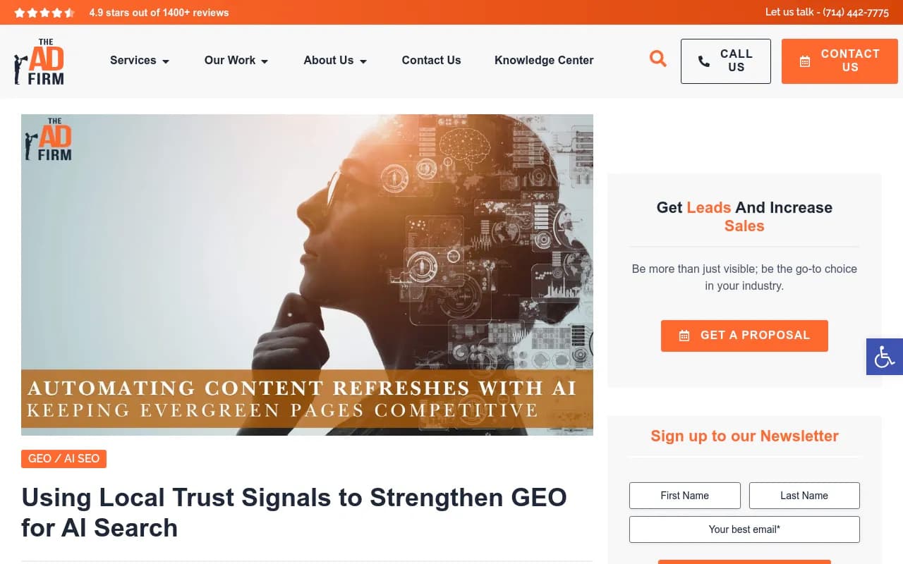 Local trust signals framework showing how AI platforms evaluate business entity consistency before generating citations
