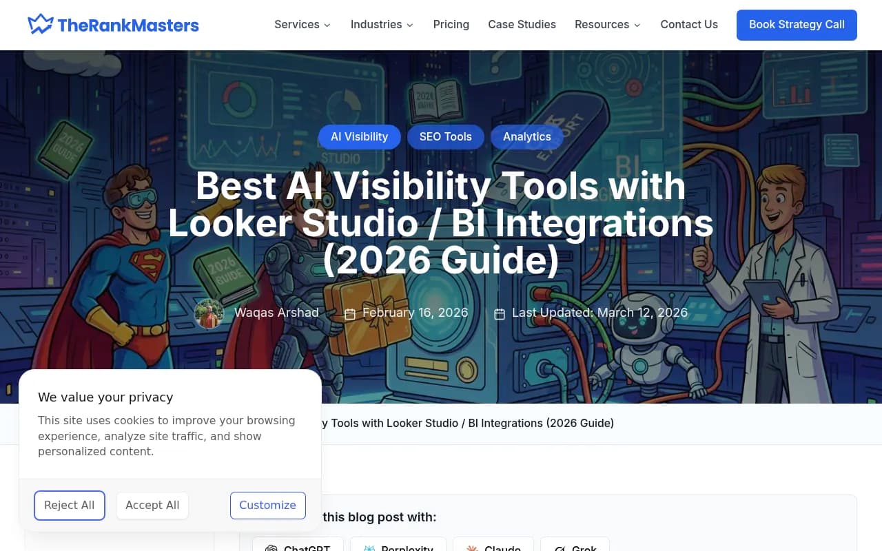 AI visibility tools comparison for Looker Studio integration in 2026