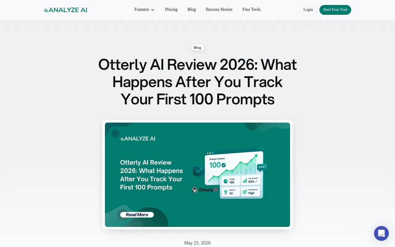 Otterly AI review 2026 - tracking your first 100 prompts analysis