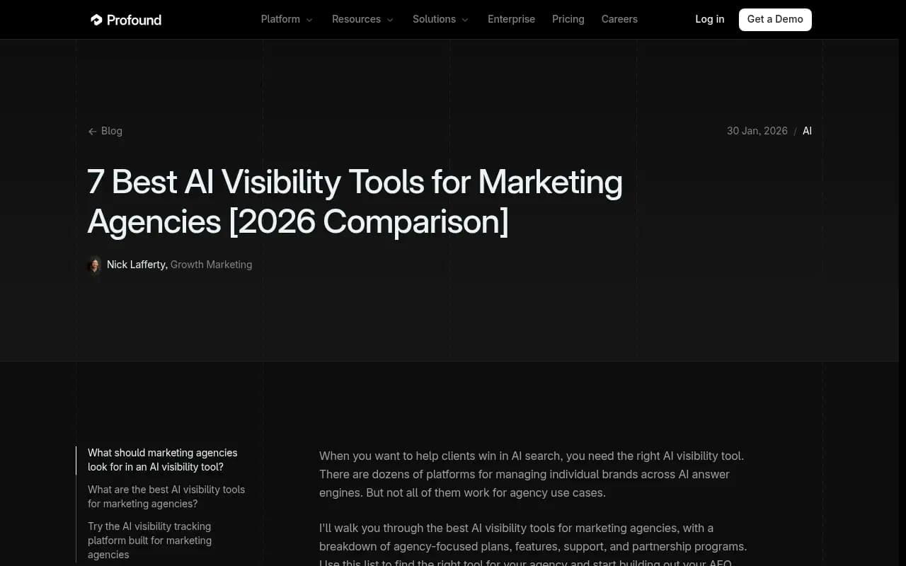 Agency AI visibility tools comparison