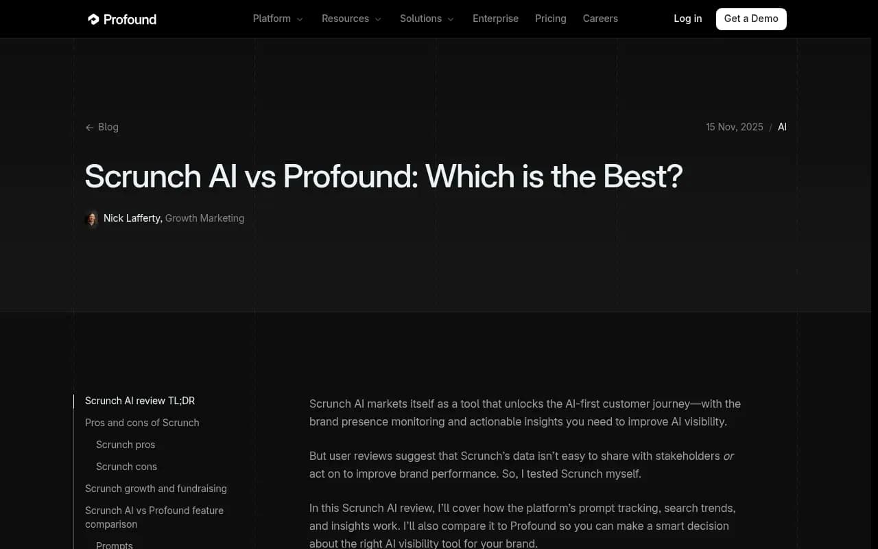 Scrunch AI platform overview