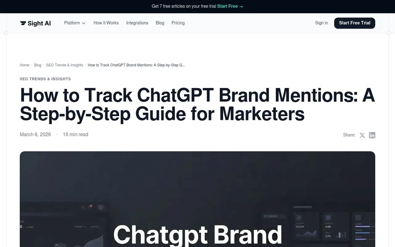 Brand mention tracking interface