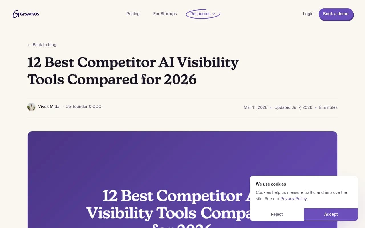 12 Best Competitor AI Visibility Tools Compared for 2026 - GrowthOS guide overview
