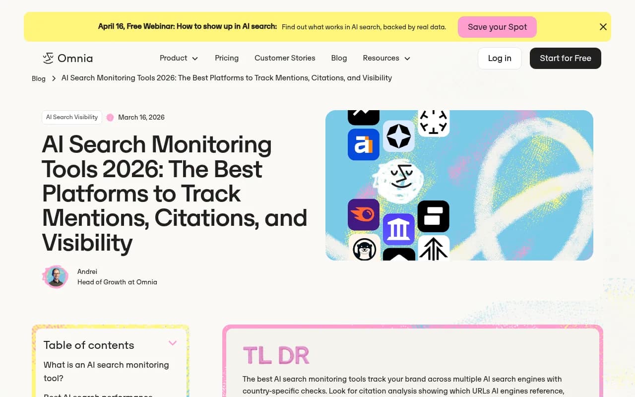 AI search monitoring tools comparison overview from Omnia's 2026 guide