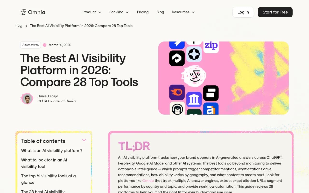 Overview of AI visibility platform comparison across 28 tools in 2026