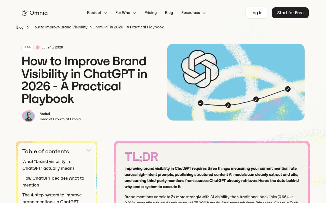 Practical playbook for improving brand visibility in ChatGPT, covering off-site citations and content strategy