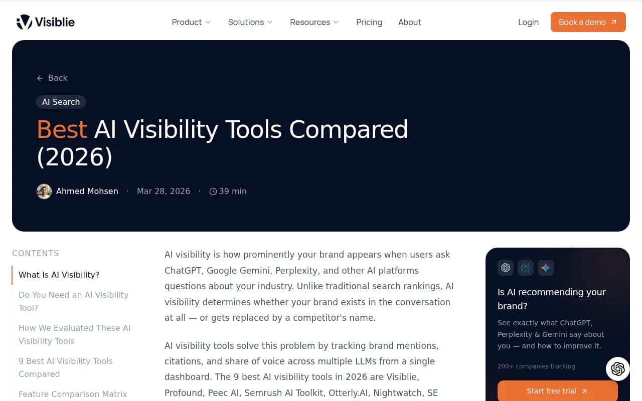 Overview of AI visibility tools compared for 2026