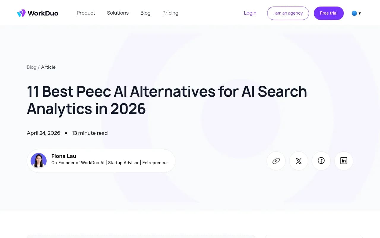 Comparison of Peec AI alternatives for AI search analytics