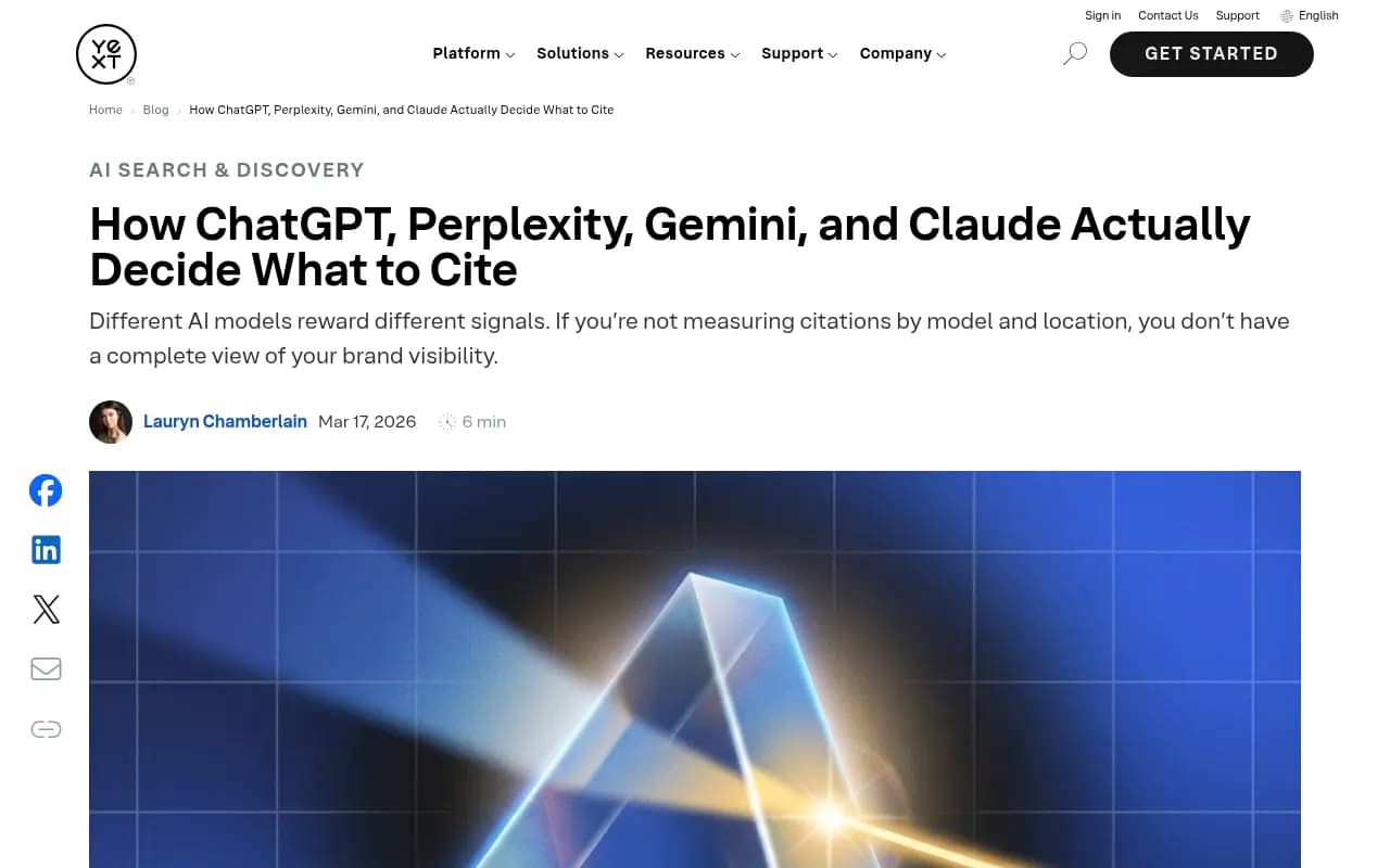 How ChatGPT, Perplexity, Gemini, and Claude decide what to cite - Yext research overview
