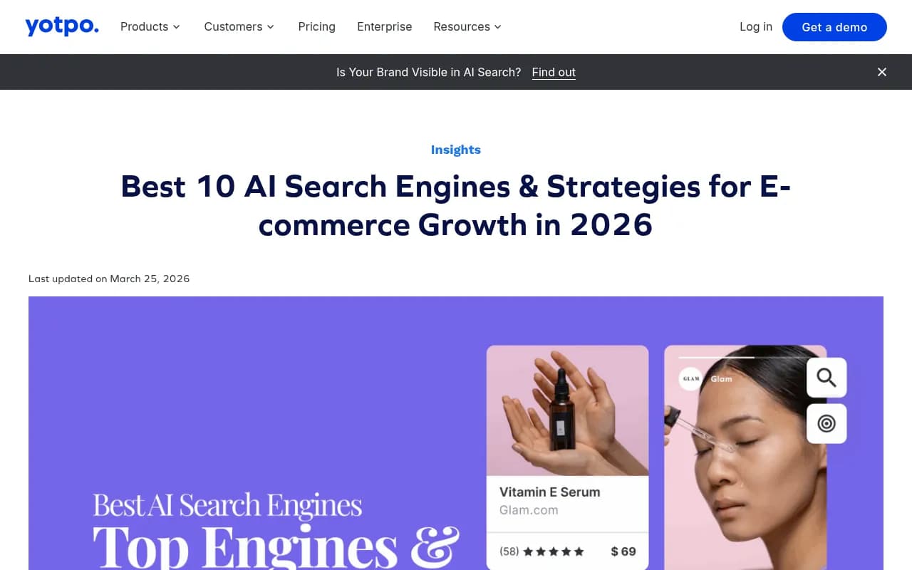 Best AI Search Engines 2026 strategies overview from Yotpo