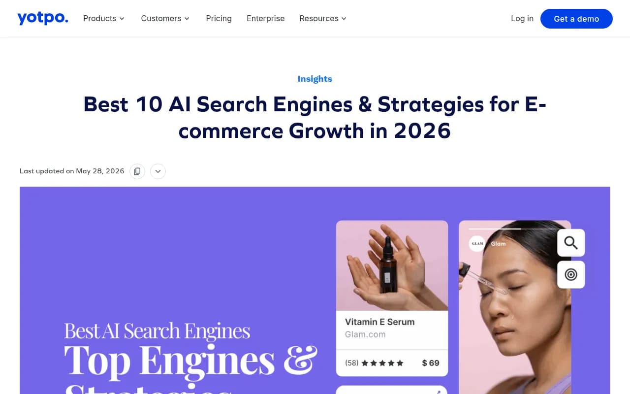 Yotpo's 2026 analysis of AI search engines and GEO strategies for e-commerce brands
