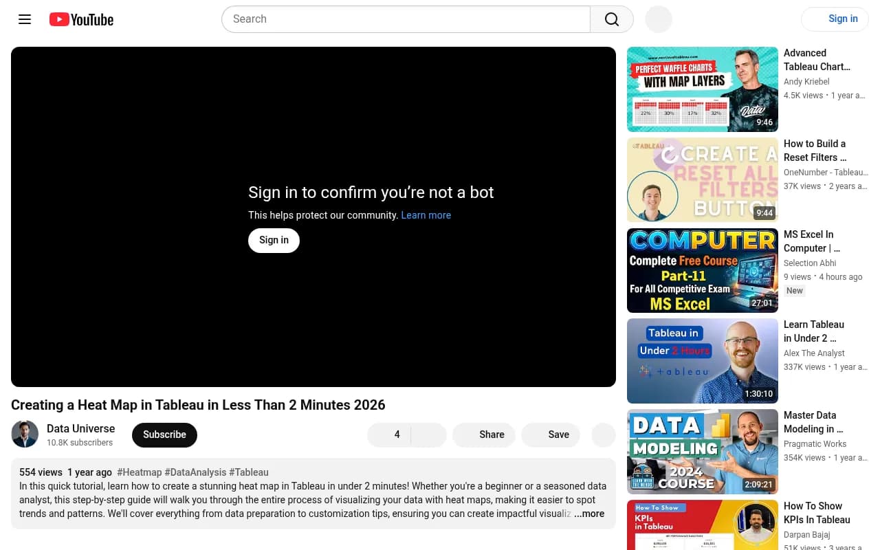 Tableau heatmap tutorial showing how to configure marks and color for a brand visibility visualization