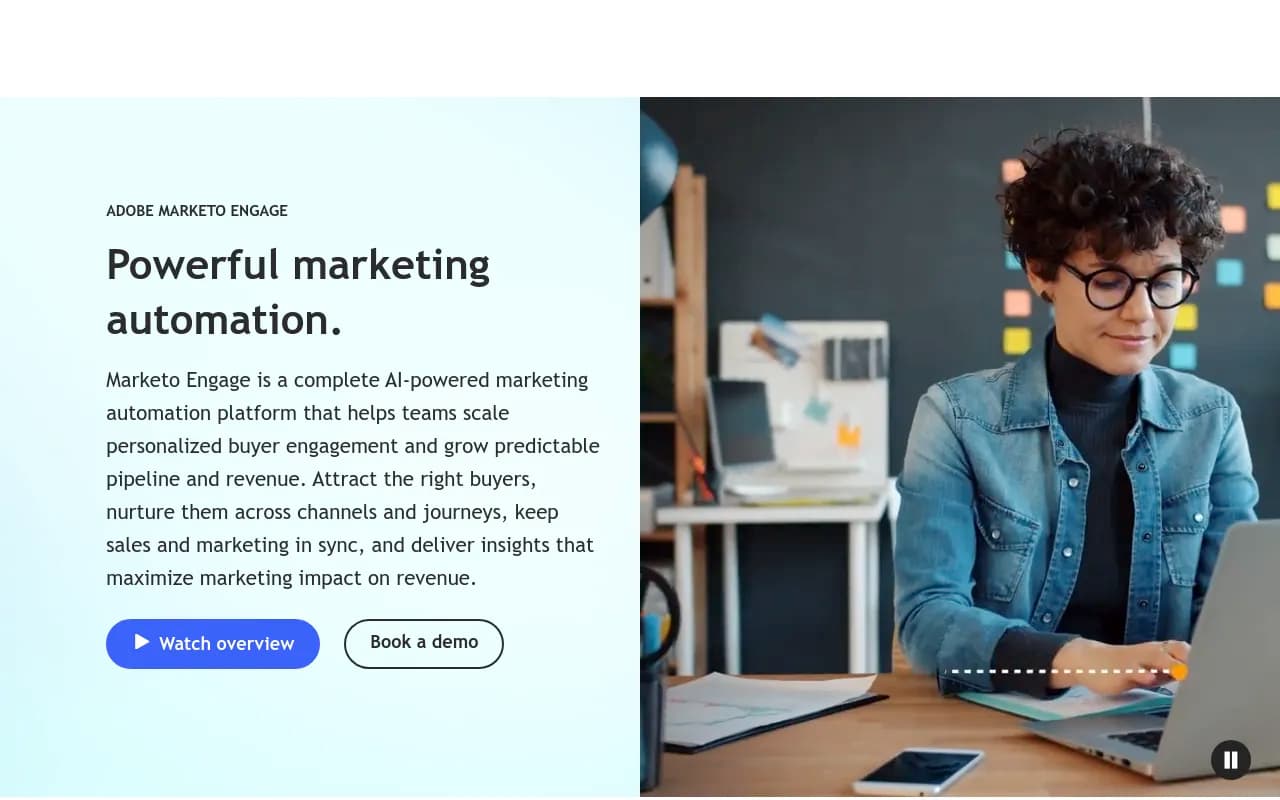 Screenshot of Adobe Marketo Engage website