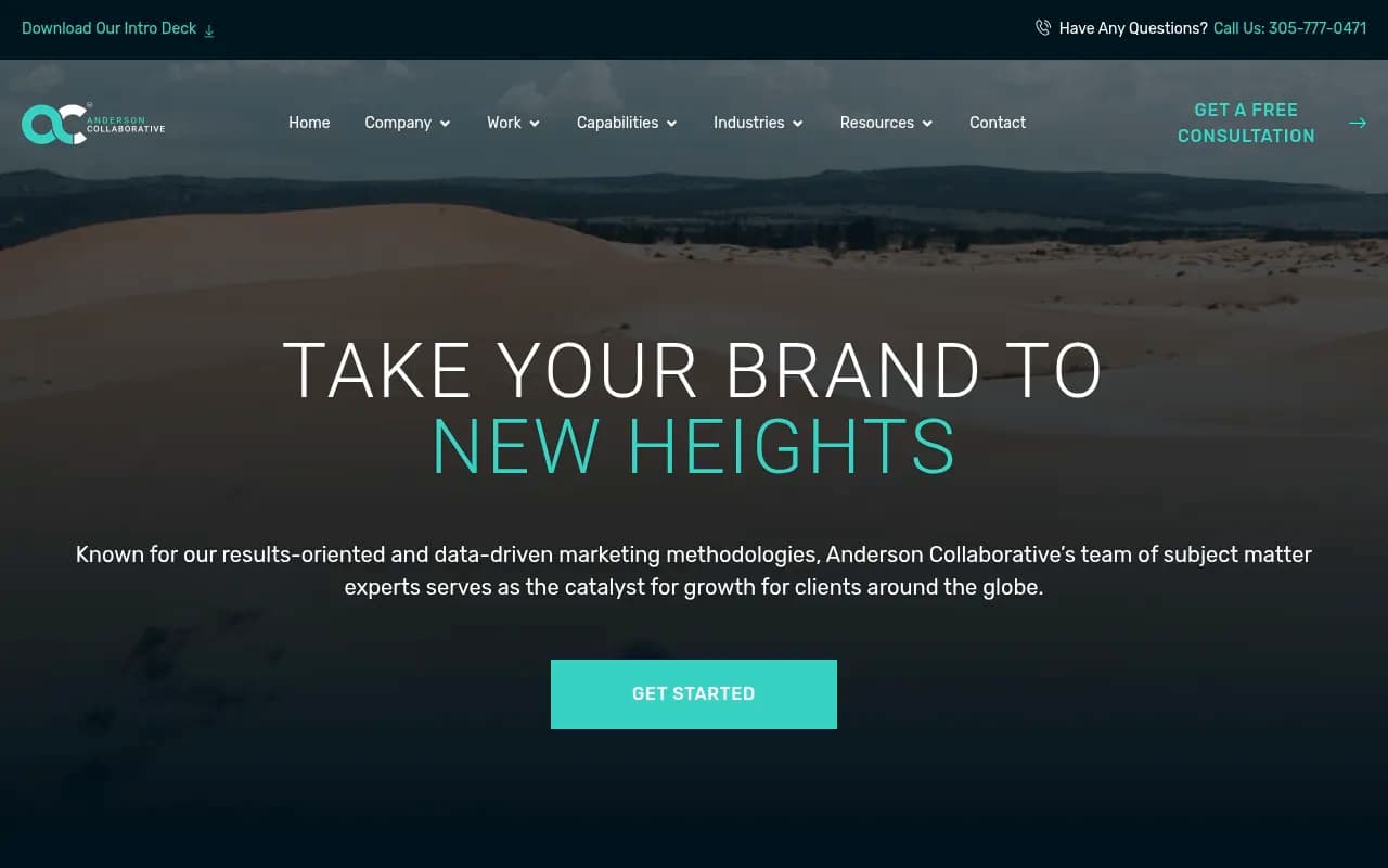 Screenshot of Anderson Collaborative website