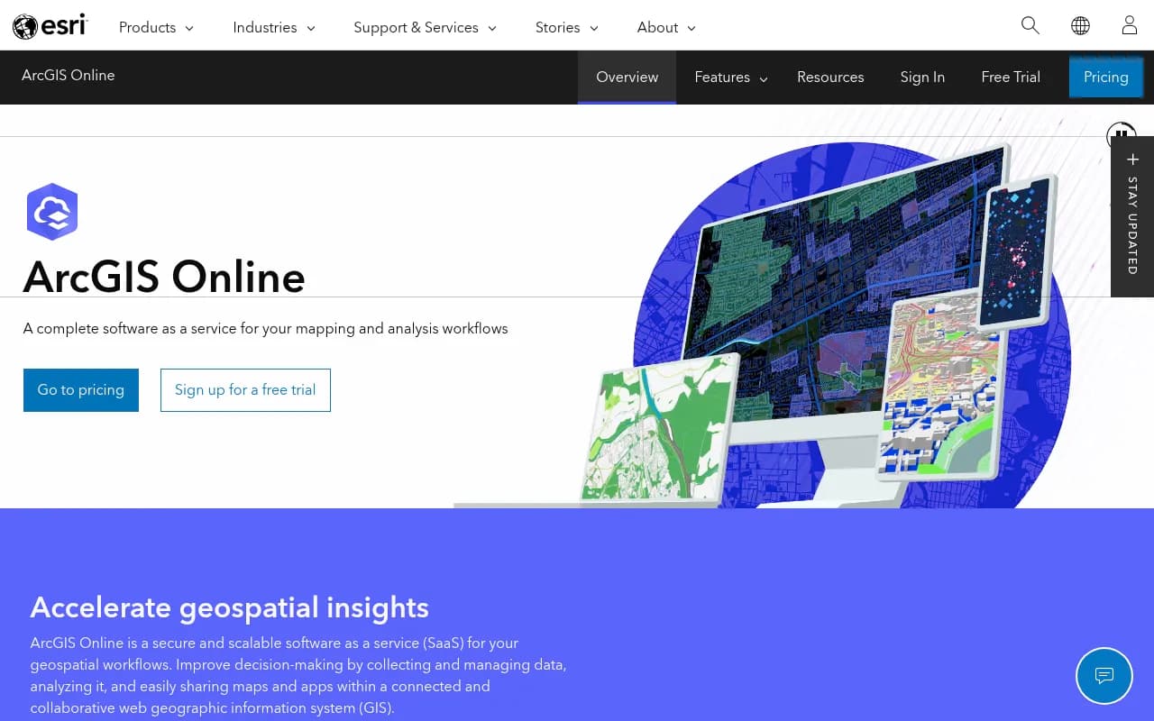 Screenshot of ArcGIS Online website