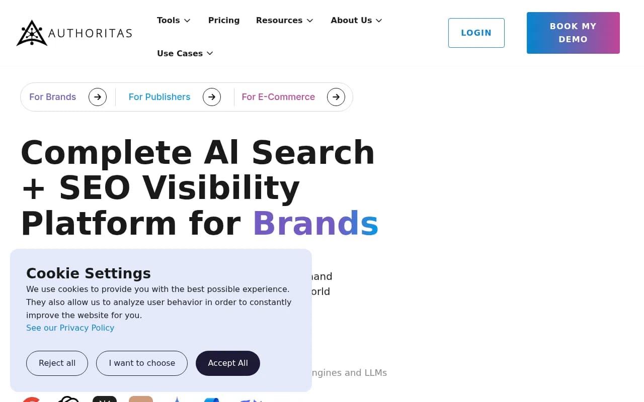 Screenshot of Authoritas website