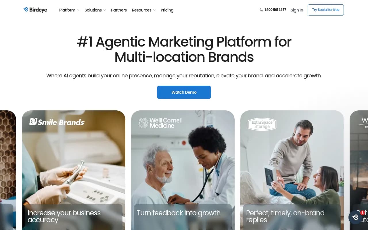 Screenshot of Birdeye website