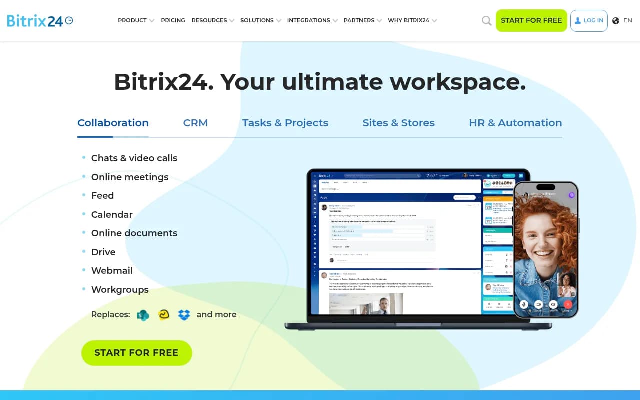 Screenshot of Bitrix24 website