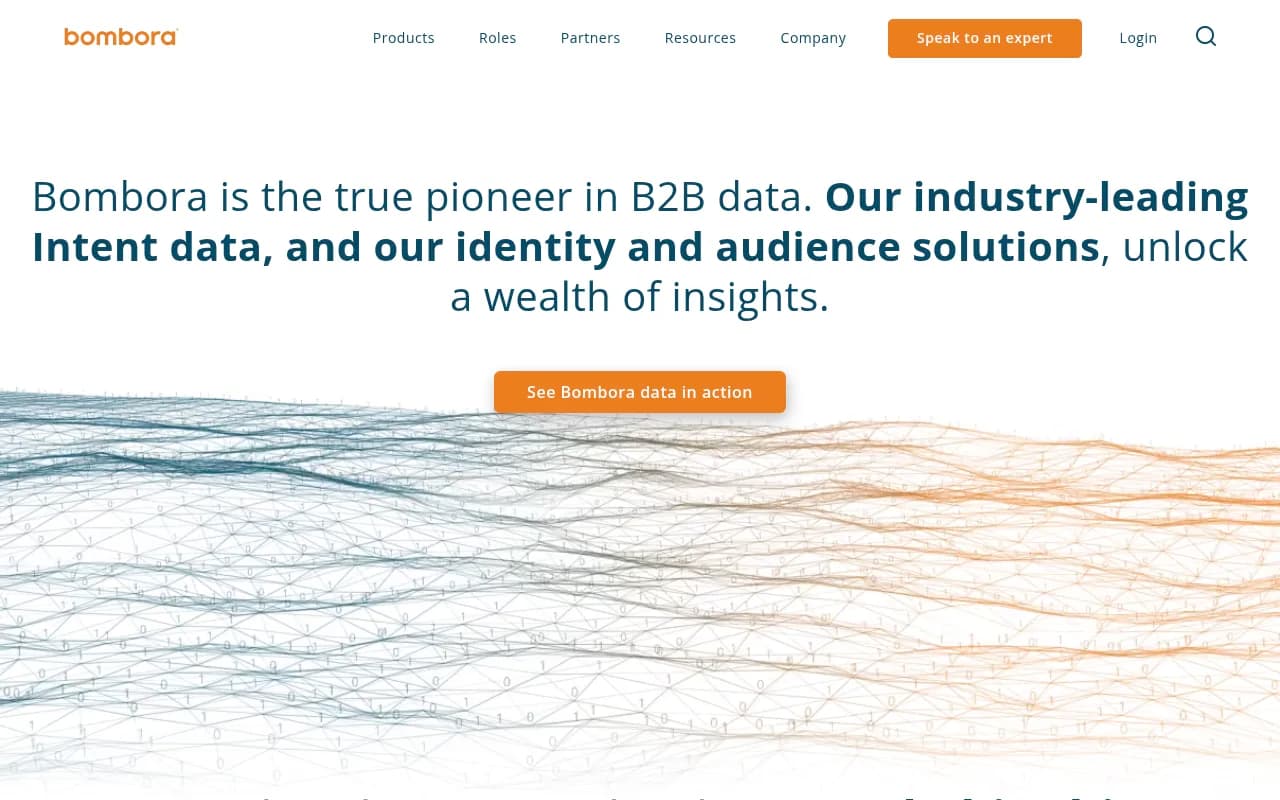 Screenshot of Bombora website