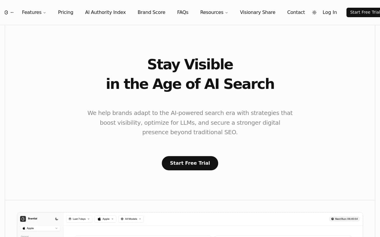 Screenshot of Brantial website