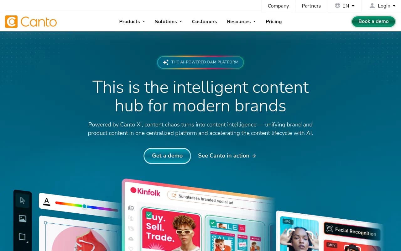 Screenshot of Canto website