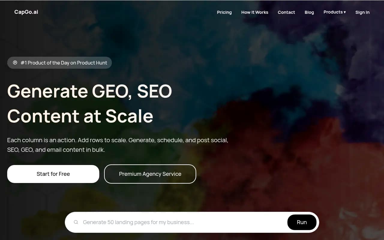Screenshot of CapGo AI website