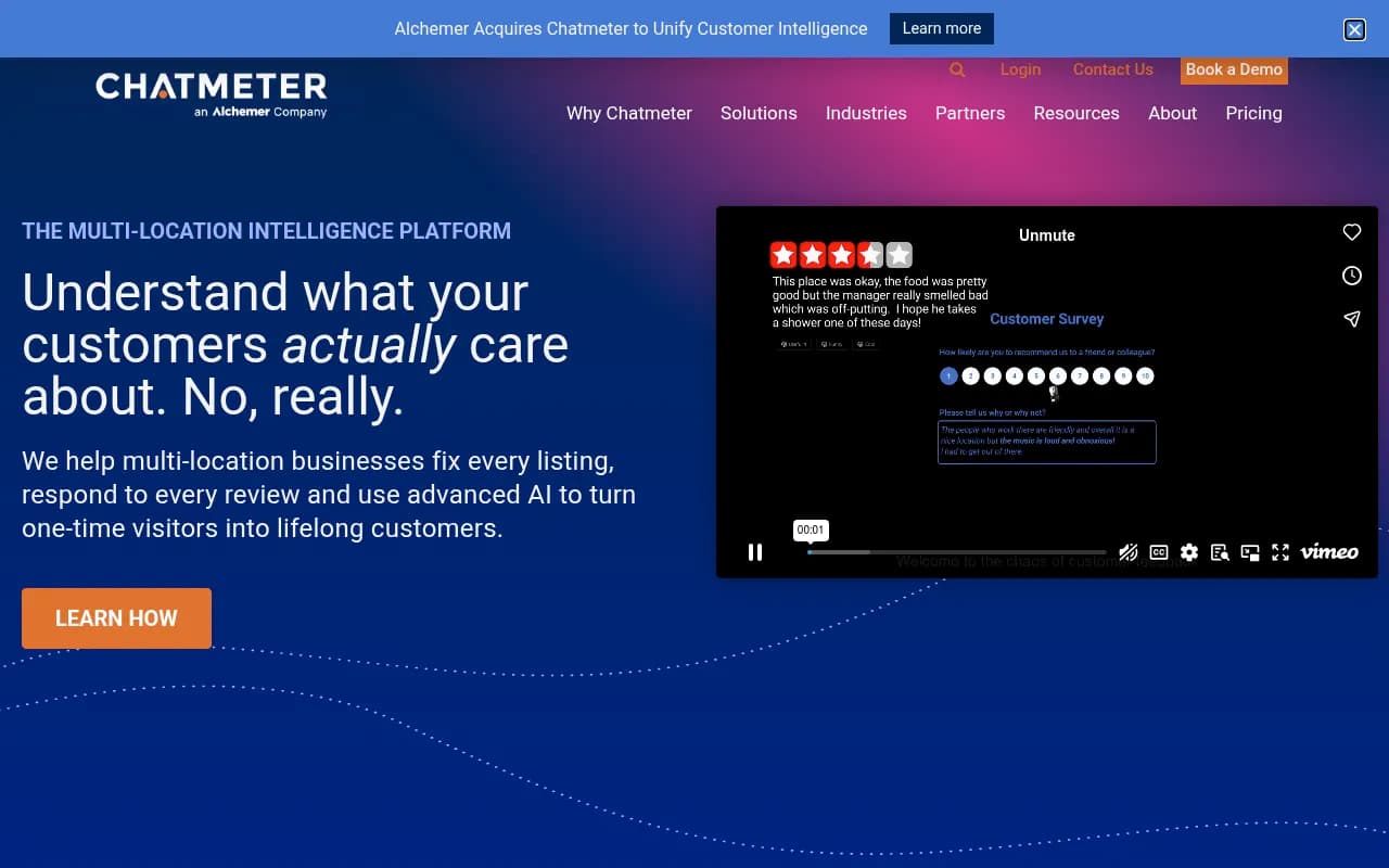 Screenshot of Chatmeter website