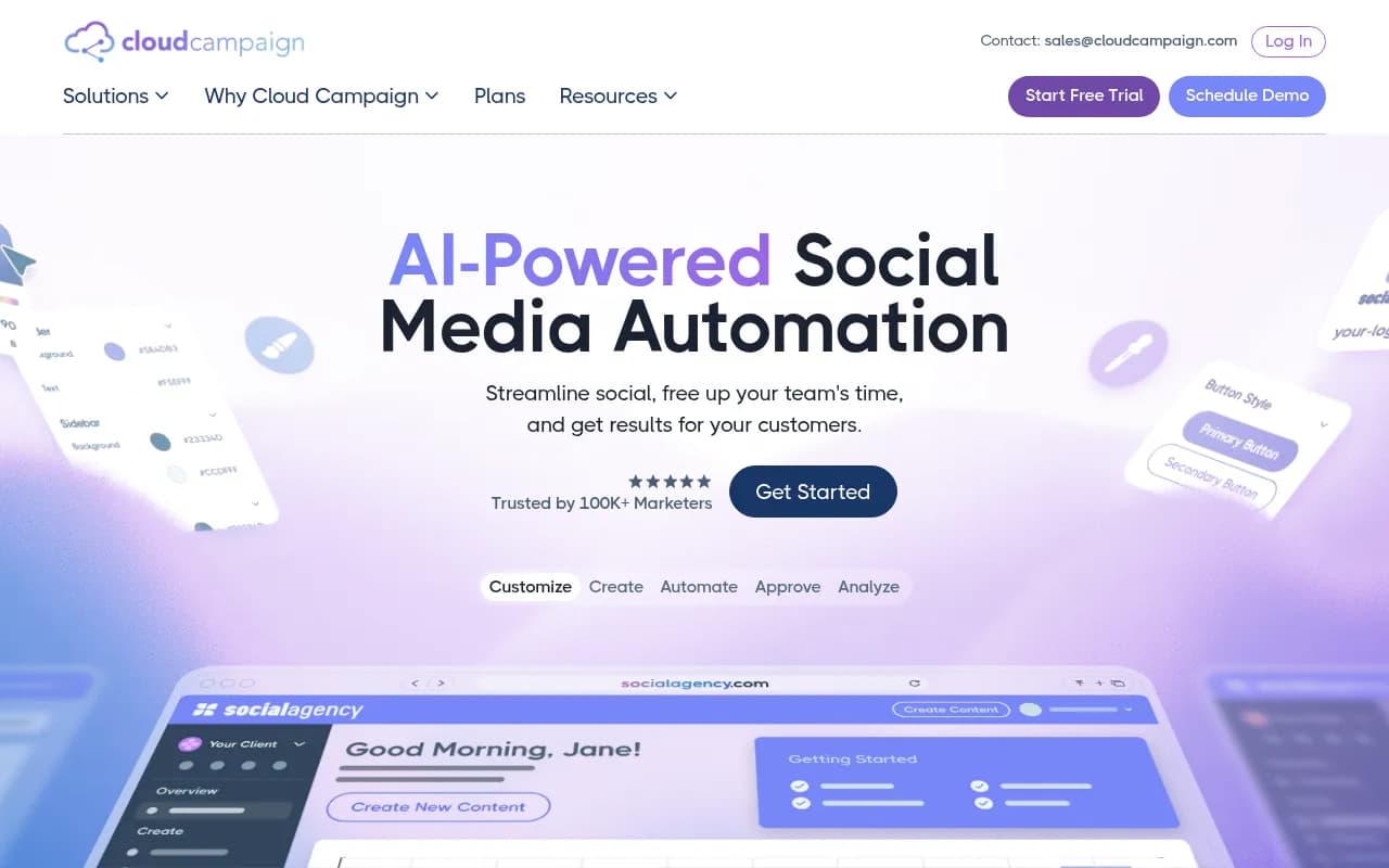 Screenshot of Cloud Campaign website