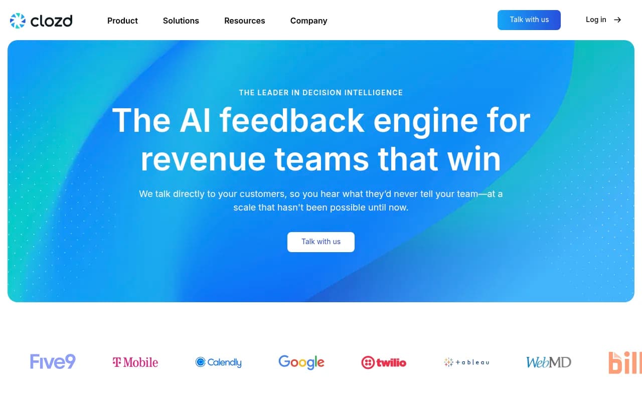 Screenshot of Clozd website