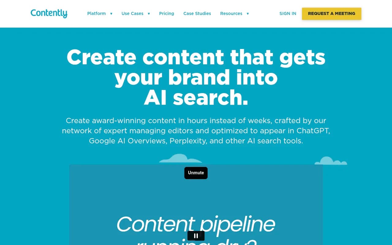 Screenshot of Contently website