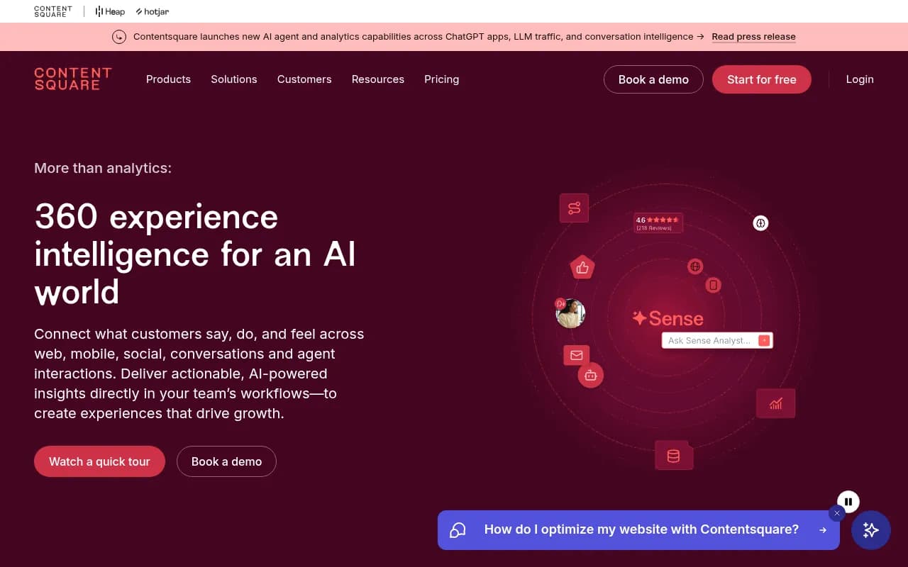 Screenshot of Contentsquare website