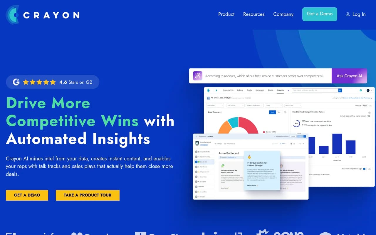 Screenshot of Crayon website