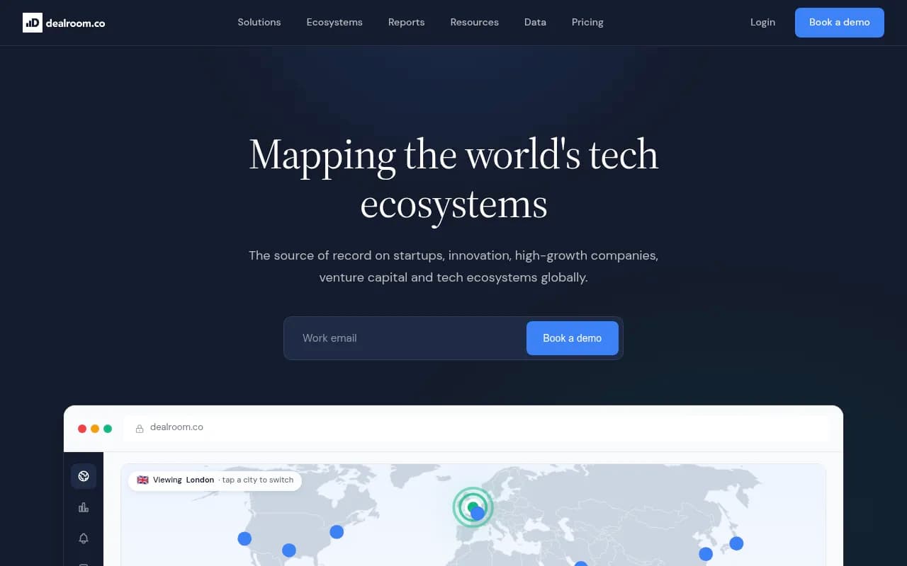 Screenshot of Dealroom website