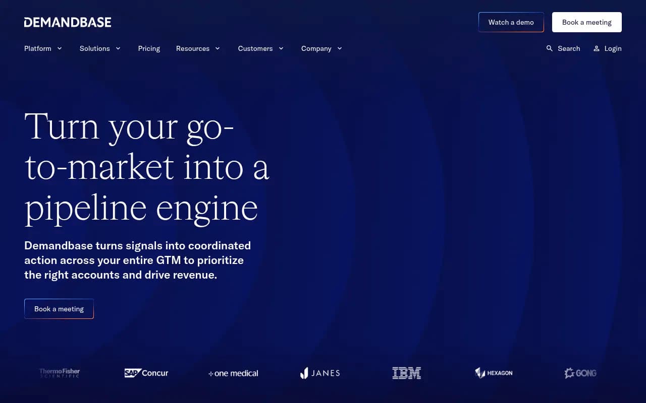 Screenshot of Demandbase website