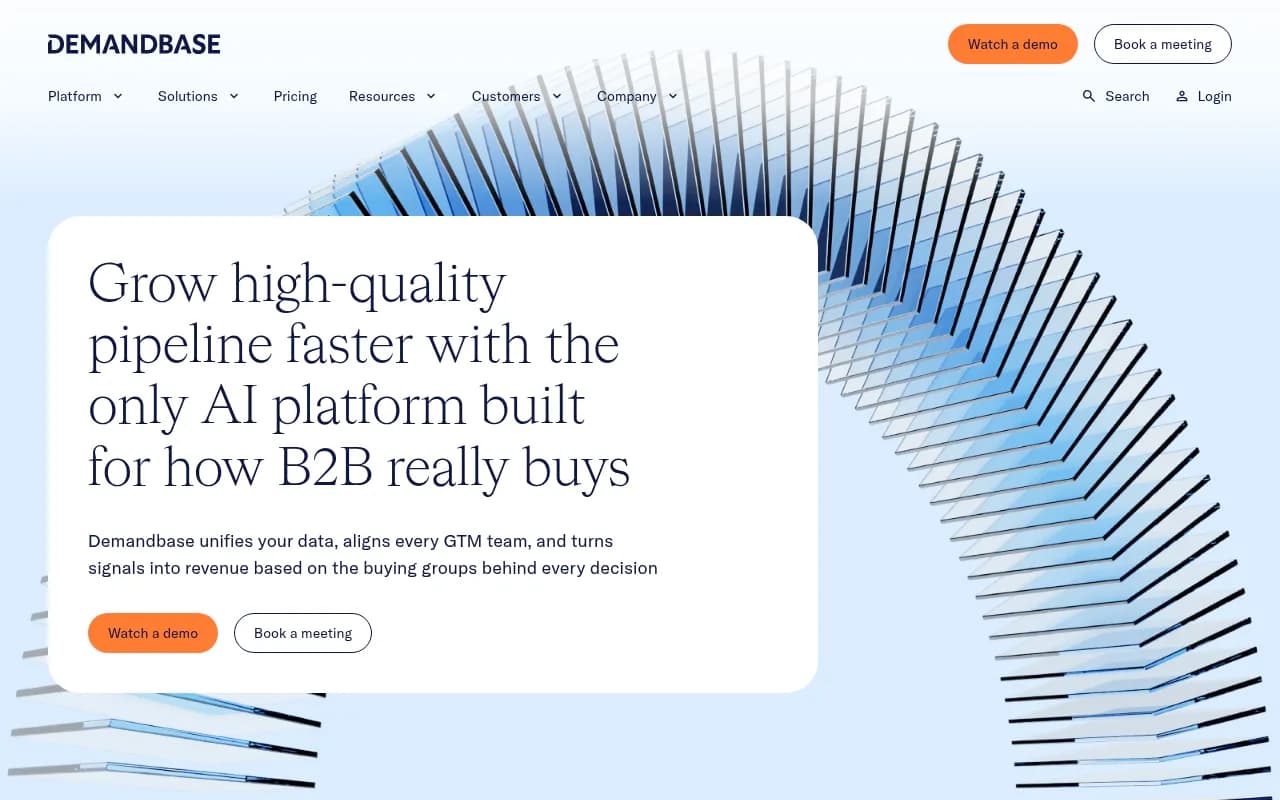 Screenshot of Demandbase One website