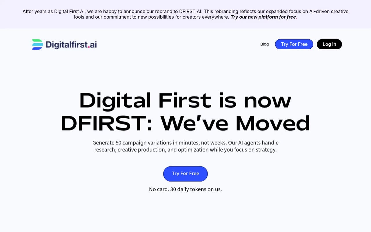 Screenshot of Digital First AI website
