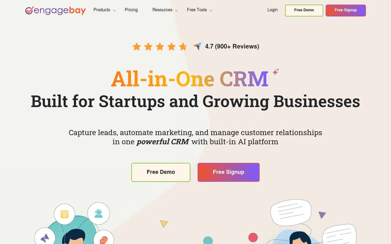 Screenshot of EngageBay website