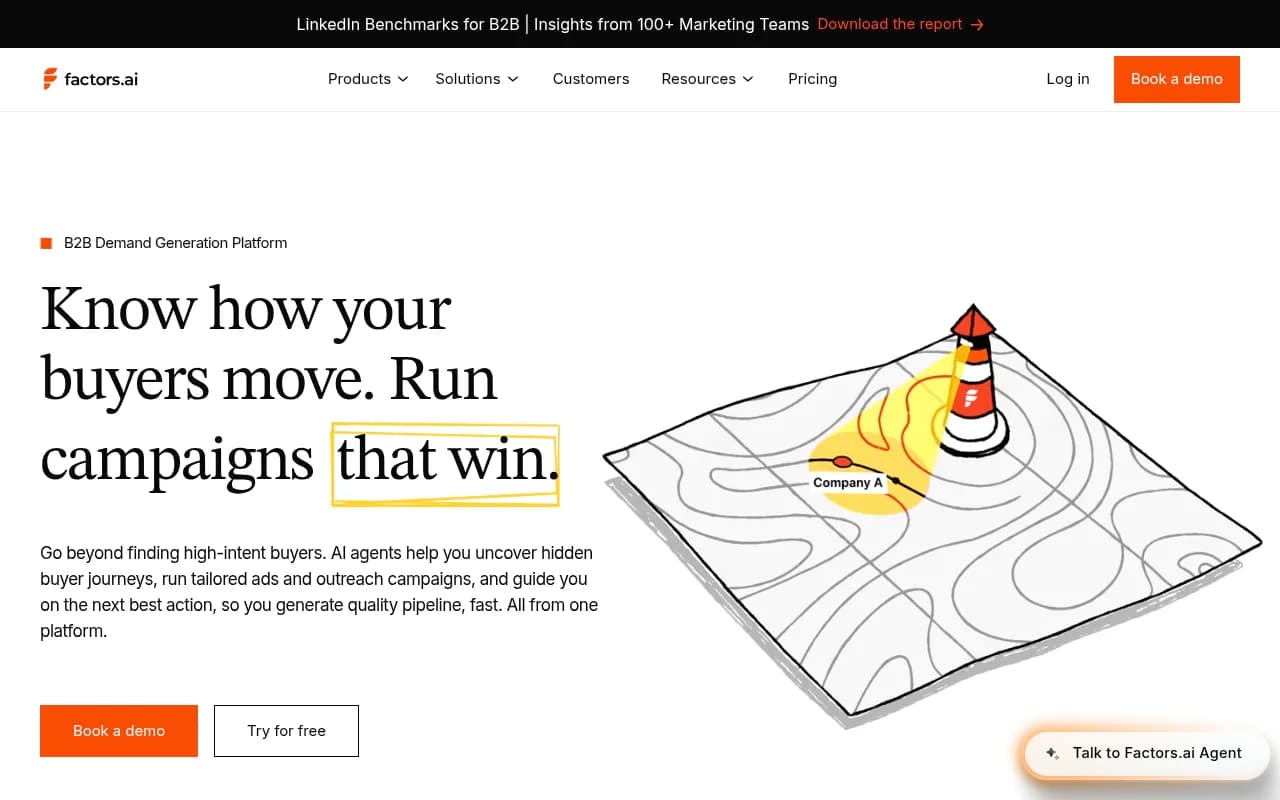 Screenshot of Factors.ai website