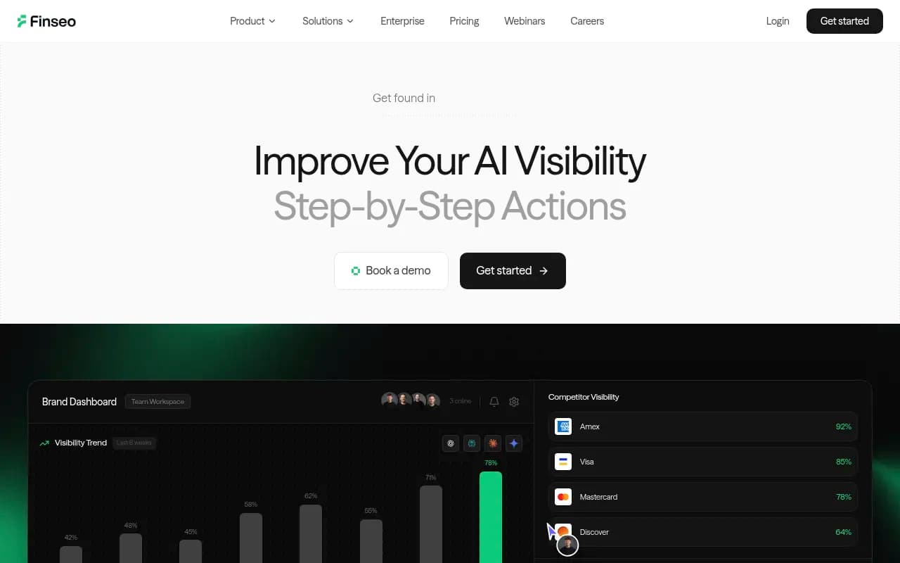 Screenshot of Finseo.ai website