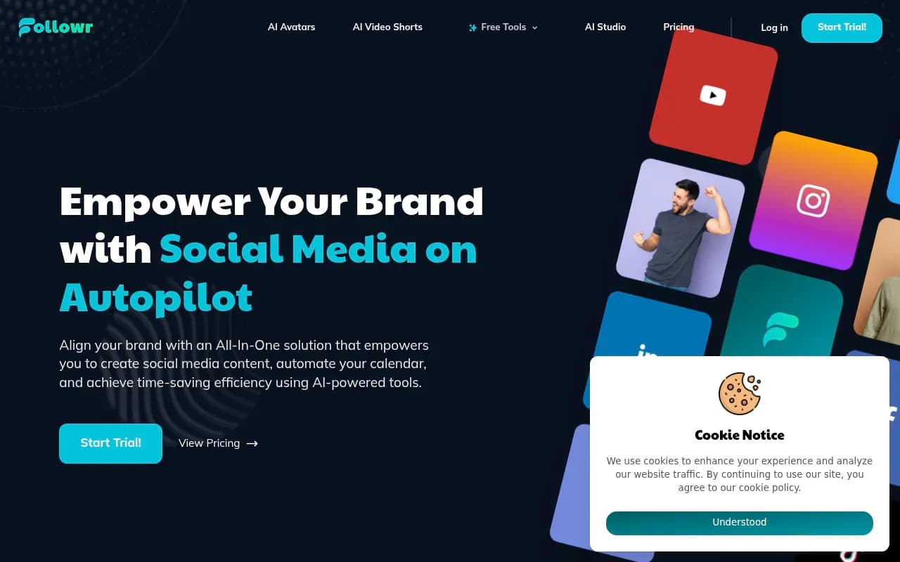 Screenshot of Followr website