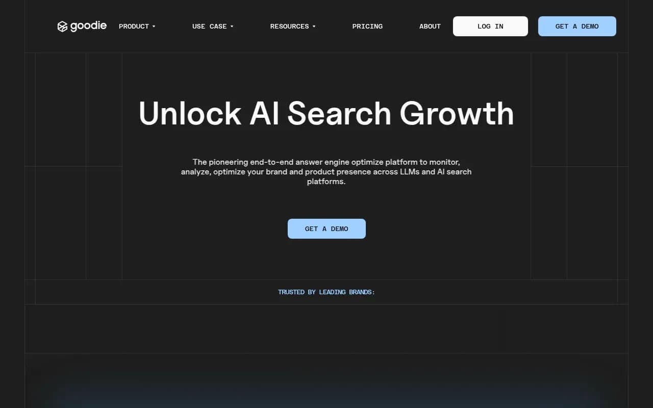 Screenshot of Goodie AI website