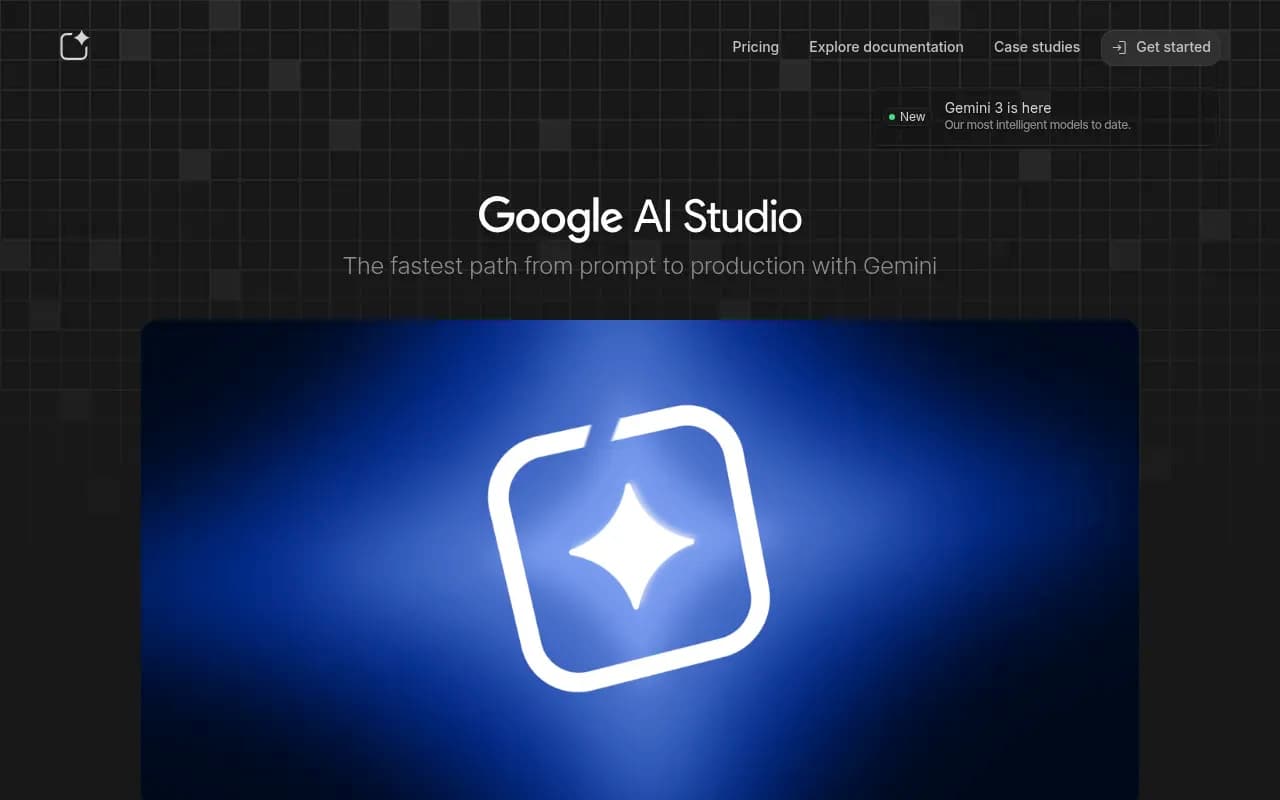 Screenshot of Google AI Studio website