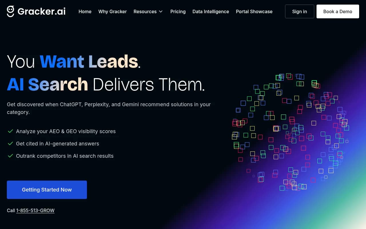 Screenshot of Gracker AI website