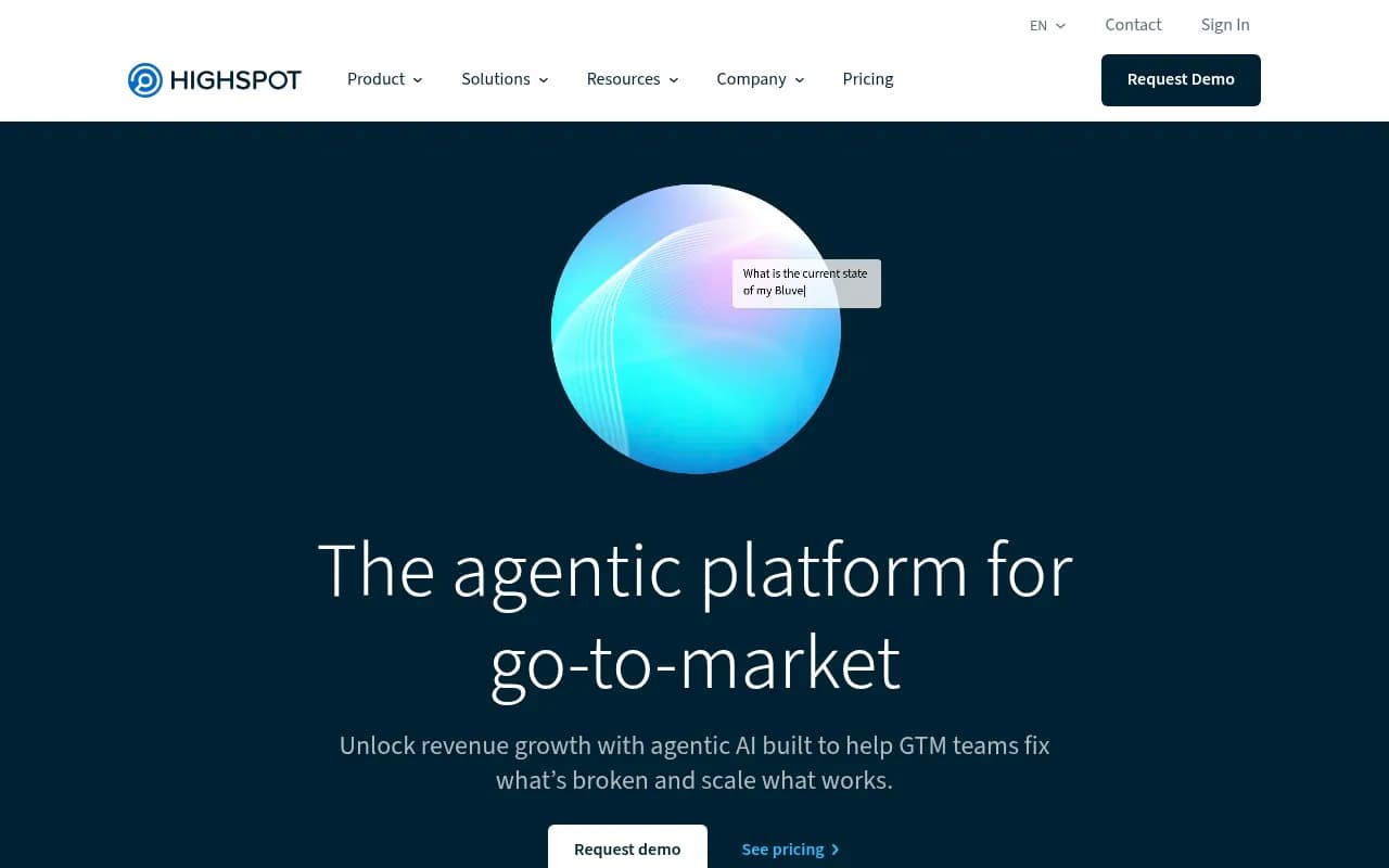 Screenshot of Highspot website