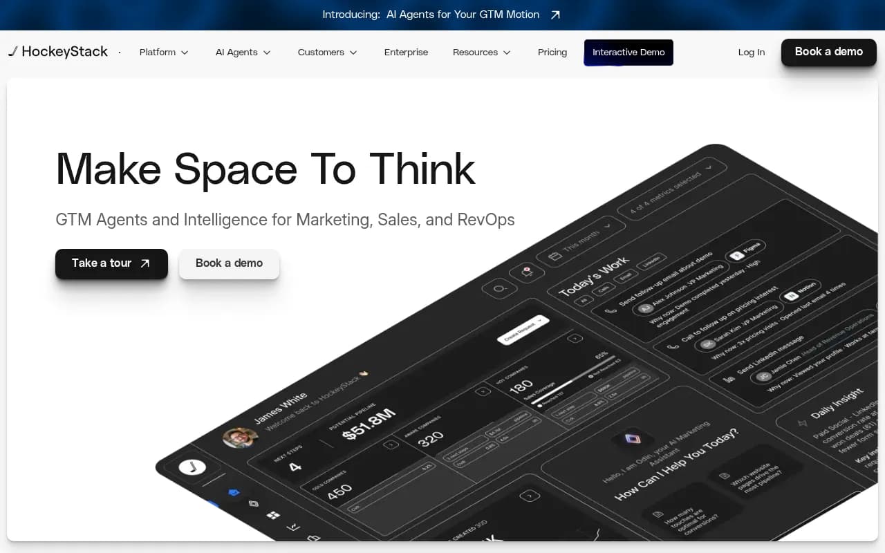 Screenshot of HockeyStack website