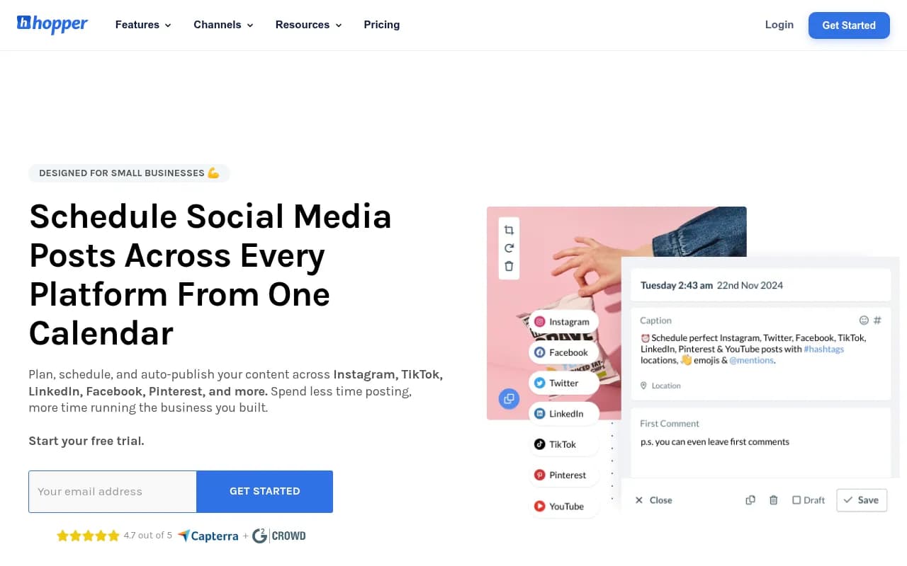 Screenshot of HopperHQ website