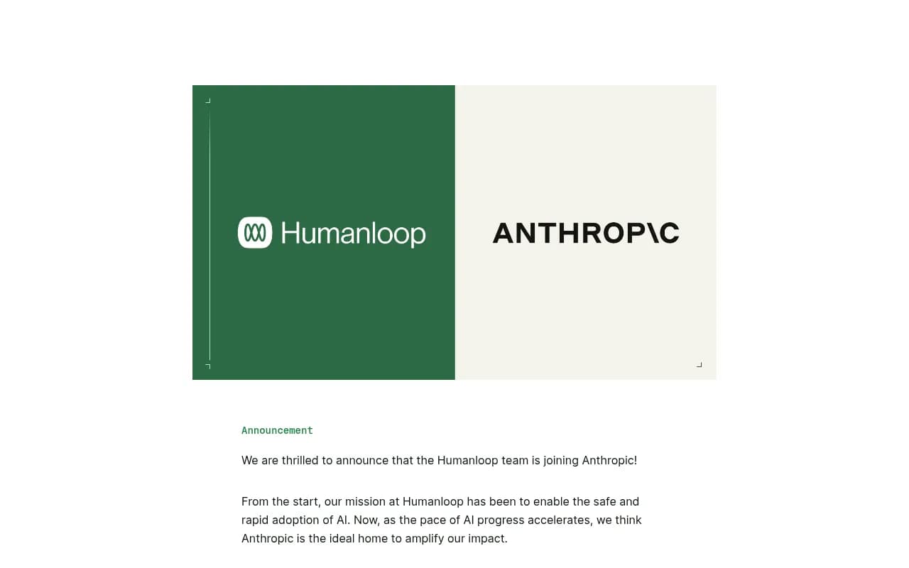 Screenshot of Humanloop website
