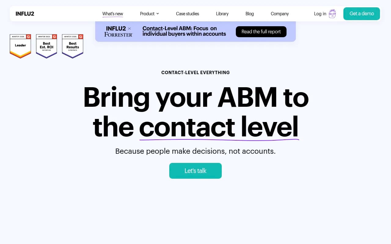 Screenshot of Influ2 website