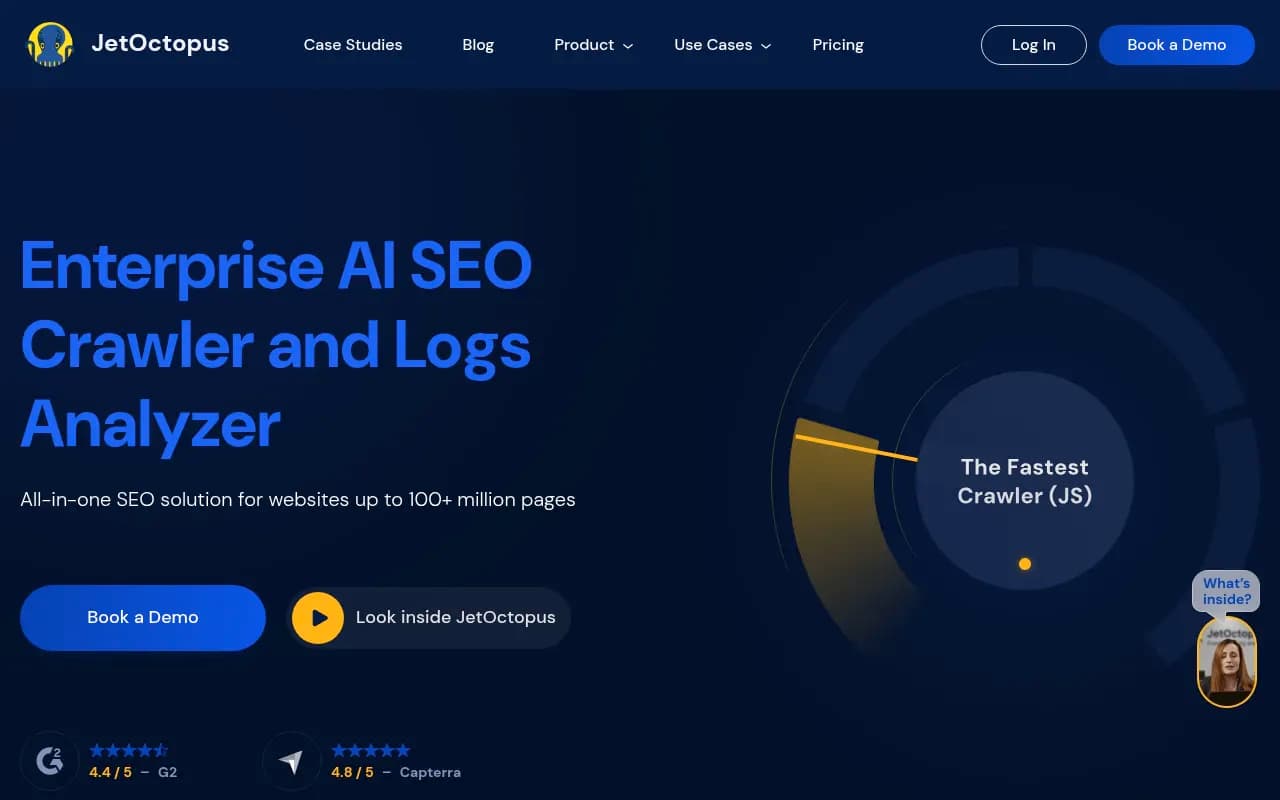 Screenshot of JetOctopus website