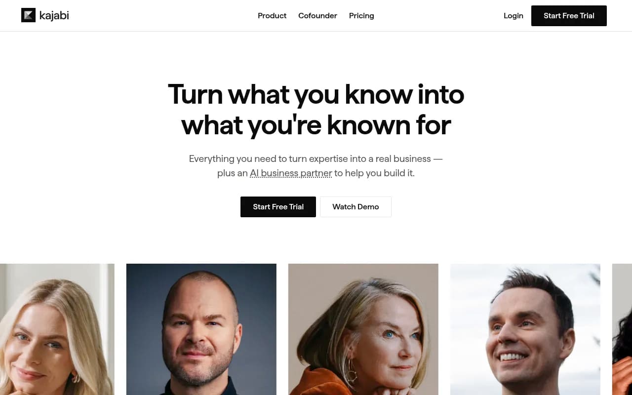 Screenshot of Kajabi website